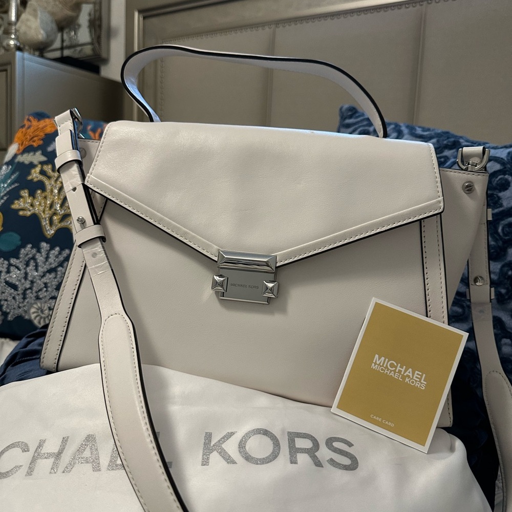 Michael Kors White/Cream Leather Shoulder Bag